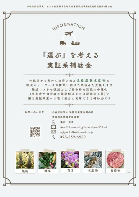 「沖縄県農林水産物 流通合理化」実証事業（流通環境整備）